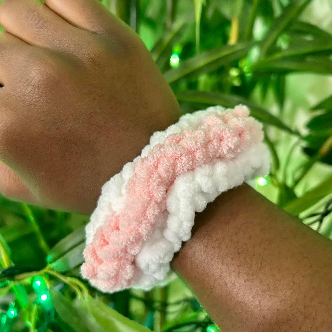Pink-Striped Cloud Scrunchie