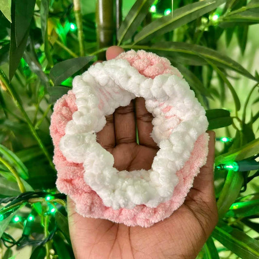 Pink-Striped Cloud Scrunchie